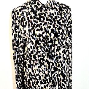 beachlunchlounge Black and Yellow Leopard Print Blouse